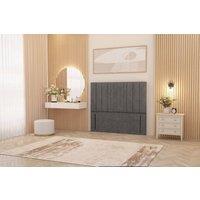 Somnior Alexas 54 Floor Standing Headboard Plush Velvet in Silver | Size: Super King