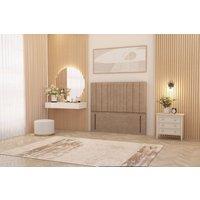 Somnior Alexas 54 Floor Standing Headboard Plush Velvet in Beige | Size: Super King