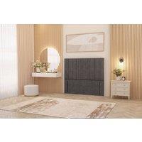 Somnior Alexas 54 Floor Standing Headboard Plush Velvet in Dark Grey | Size: Super King