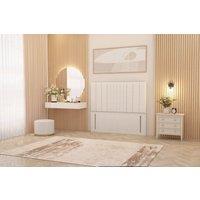 Somnior Alexas 54 Floor Standing Headboard Plush Velvet in White | Size: Super King