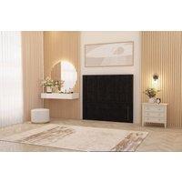 Somnior Alexas 54 Floor Standing Headboard Plush Velvet in Black | Size: Super King