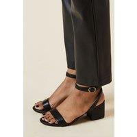 Dorothy Perkins Women's Wide Fit Tommi Barely There Mid Block Heel Sandals in Black | Size: 4