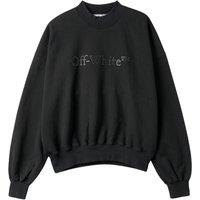 Off-White Men's Bookish Laund Boxy Fit Black Sweatshirt | Size: Medium