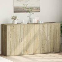 Berkfield Home Sideboards 2 pcs Sonoma Oak 79x38x80 cm Engineered Wood in Brown | Size: 79 x 38 x 80 cm