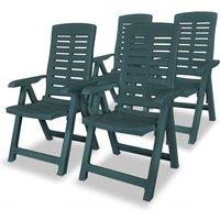 Berkfield Home Reclining Garden Chairs 4 pcs Plastic Green