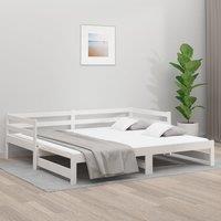 Berkfield Home Pull-out Day Bed White 2x(80x200) cm Solid Wood Pine