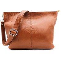 Kitise Women's Small Genuine Italian Leather Shoulder Handbag With Detachable Strap in Brown
