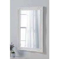 French Style Carved Mirror White 116x90cm