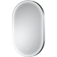 Balterley Oval Inset Framed LED Mirror with Demister Pad, 800x500mm - Chrome in Silver