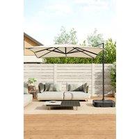 3m W x 3m D Large Square Canopy Rotating Outdoor Cantilever Parasol with Plastic Base