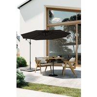 Black Large Garden Cantilever 3m Banana Parasolwith Cross and Square Base
