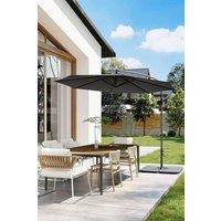 Garden 3m Banana Parasol Large Cantileverwith Cross and Square Base