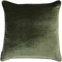 Paoletti Luxe Velvet Piped Cushion in Olive | Size: 55 cm x 55 cm