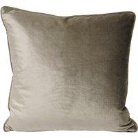 Paoletti Luxe Velvet Piped Cushion in Taupe | Size: 55 cm x 55 cm