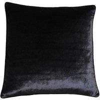 Paoletti Luxe Velvet Piped Cushion in Black | Size: 55 cm x 55 cm