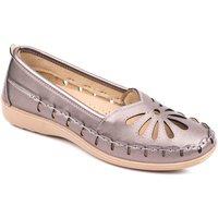 Chums Women's Slip On Shoe with Cut Out Design & Cushioned Insole in Silver | Size: 6