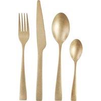 Orsina 16-Piece Gold Finish Cutlery Set, Luxurious Mirrored Gold Stainless Steel Flatware, Sleek Tapered Handles in Rose Gold