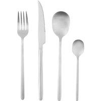 Orsina 16-Piece Gold Finish Cutlery Set, Luxurious Mirrored Gold Stainless Steel Flatware, Sleek Tapered Handles in Silver