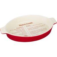 Orsina Functional Design Red Oval Baking Dish, Durable Stoneware Bakeware For Oven To Table Serving, Deep Roasting