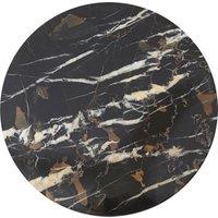 Orsina Black & Gold Marble Lazy Susan, Round Rotating Serving Tray, Circular Stone Turntable, Cheese Board Slab