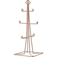 Orsina Copper Finish 6 Mug Tree, Elegant Wire Stand For Hanging Mugs, Durable Metal Frame With Stylish Copper in Pink