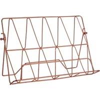 Orsina Contemporary Copper Finish Cookbook Stand, Minimalist Design Recipe Book Stand, Sleek Cook Book Holder in Gold