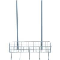 Orsina Efficient Over The Door Grey Finish Hanger Shelf, Smart Over Door Coat Hanger, Sturdy Design Hanging Rack