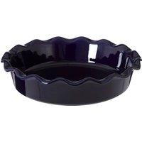 Orsina Functional Design Round Dish With Curved Edges, Durable Stoneware Bakeware For Oven To Table Use, Blue
