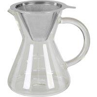Orsina Contemporary Coffee Pot 400ml, Borosilicate Glass Coffee Pot For Breakfast, Stainless Steel Coffee Pot in Clear