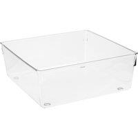 Orsina Sturdy Build Small Set Of Two Slim Kitchen Organisers, Integrated Handle Narrow Storage Boxes For Fridge in Clear