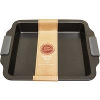 Orsina Grey Non Stick Baking Dish, Durable Metal Baking Dish with Silicone Handles, Non Stick Oven Baking Tray in Black