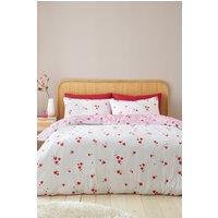 Catherine Lansfield 'Seersucker Heart' Duvet Cover Set in White | Size: King