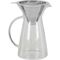 Orsina Versatile Coffee Pot 1100ml, Borosilicate Glass Coffee Pot For Breakfast, Stainless Steel Simple Coffee Pot in Clear