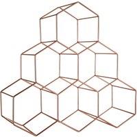 Orsina Contemporary 6 Bottle Green Finish Wine Rack, Modern Design Bottle Rack For Cupboard, Durable Wine Rack in Copper