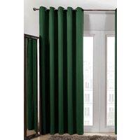 OHS Pair of Thermal Ready Made Eyelet Blackout Curtains in Dark Green | Size: 117 cm width x 183 cm drop