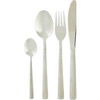 Orsina 16Pc Cutlery Set, Elegant Silverware Cutlery Set, Modern Stainless Steel Cutlery Set with Geometric Prints in Silver