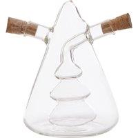 Orsina Innovative Oil & Vinegar Round Inner Bottle, Two In One Design Oil Dispenser, Precised Vinegar Sprayer in Clear
