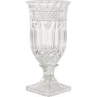 Orsina Footed Vase with Square Base, White Polyresin Design with Textured Finish, Ideal for Displaying in Clear