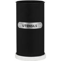 Orsina Durable Build Black Enamel Utensil Holder, Stylish Utensil Holder For Kitchen, Versatile Utensil Holder