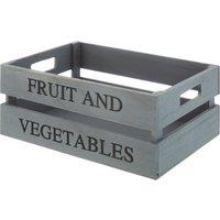 Orsina Grey Wooden Crate Storage Box, Rustic Wooden Fruit Storage Box, Storage Bin, Weathered Wooden Crate Box