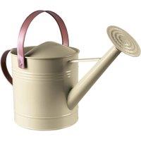 mysmartbuy 4.5L Metal Watering Can with Sprinkler Nozzle & Pink Handle - Colourful Home or Garden Water Bucket - H30 x W20 x D43cm in Cream