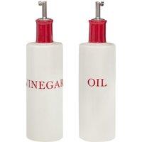Orsina Elegant Hollywood Oil & Vinegar Set, Durable Design Oil & Vinegar Bottle Set, Controlled Pouring Set in Cream