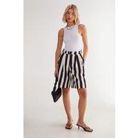 Striped Print Tailored Jort
