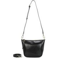 Leather Village Women's Carrera Minimalist Real Leather Crossbody Shoulder Bag in Black