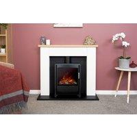 Adam Fires & Fireplaces Chester Fireplace in Pure White with Sureflame Keston Electric Stove in Black, 39 Inch in Black