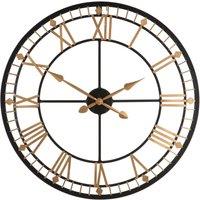 Orsina Durable Black & Gold Metal Wall Clock, Stylish Large Wall For Livingroom, Functional Bedroom Large Clock