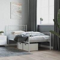 Berkfield Home Metal Bed Frame with Headboard & Footboard White 80x200 cm