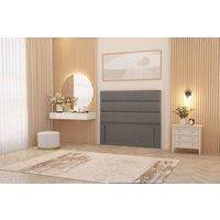 Somnior Chambery 54 Floor Standing Divan Headboard Upholstered Linen Fabric in Mid Grey | Size: Single