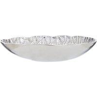 Orsina Elegant Silver Finish Lotus Leaf Bowl With Sculptural Design, Stylish Decorative Bowl For Displaying