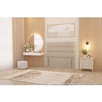 Somnior Chambery 54 Floor Standing Divan Headboard Upholstered Tweed Fabric in Natural | Size: Small Single